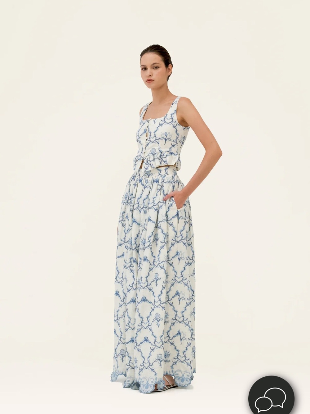 Agua Bendita TANGELO FLORITURA MAXI SKIRT - Picture 5 of 6